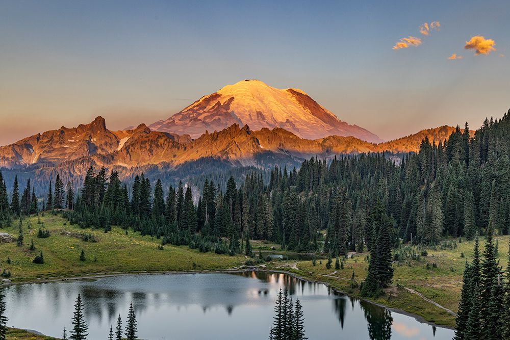 Sunrise over Tipsoo Lake in Mount Rainier National Park-Washington State-USA art print by Chuck Haney for $57.95 CAD